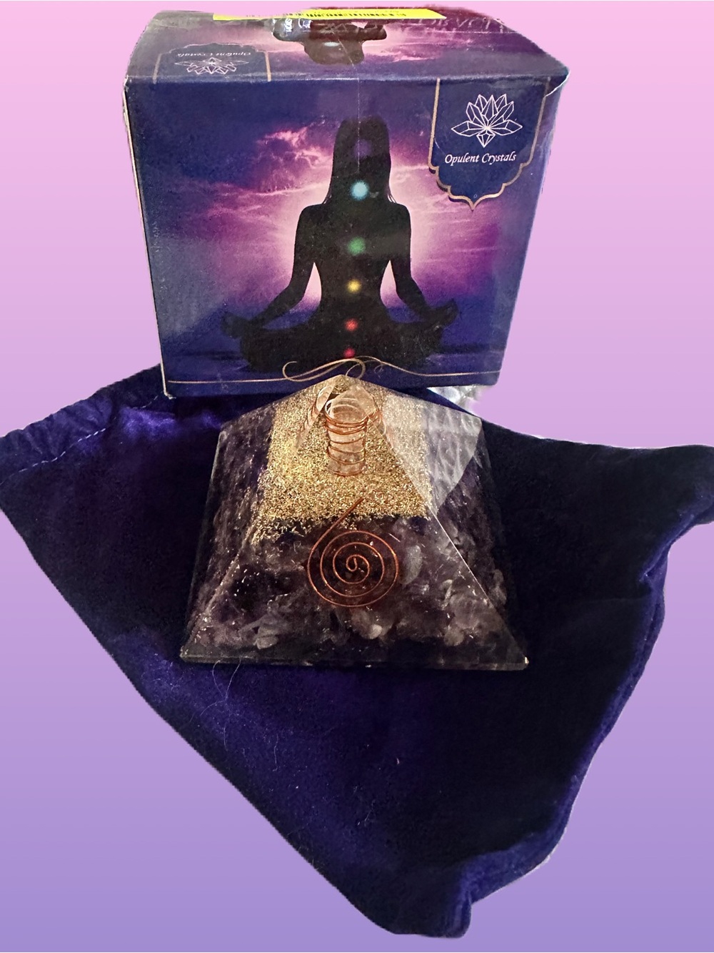 Amethyst Orgone Pyramids Healing Stone  Pyramid Stones Reiki Crystal Chakra